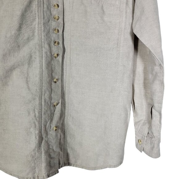 Boston Proper Women's Linen Button Down Long Line Light Weight Shirt Size 10 - Picture 5 of 9